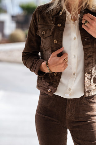 SOLEA veste en velours chocolat SOLEA veste en velours chocolat