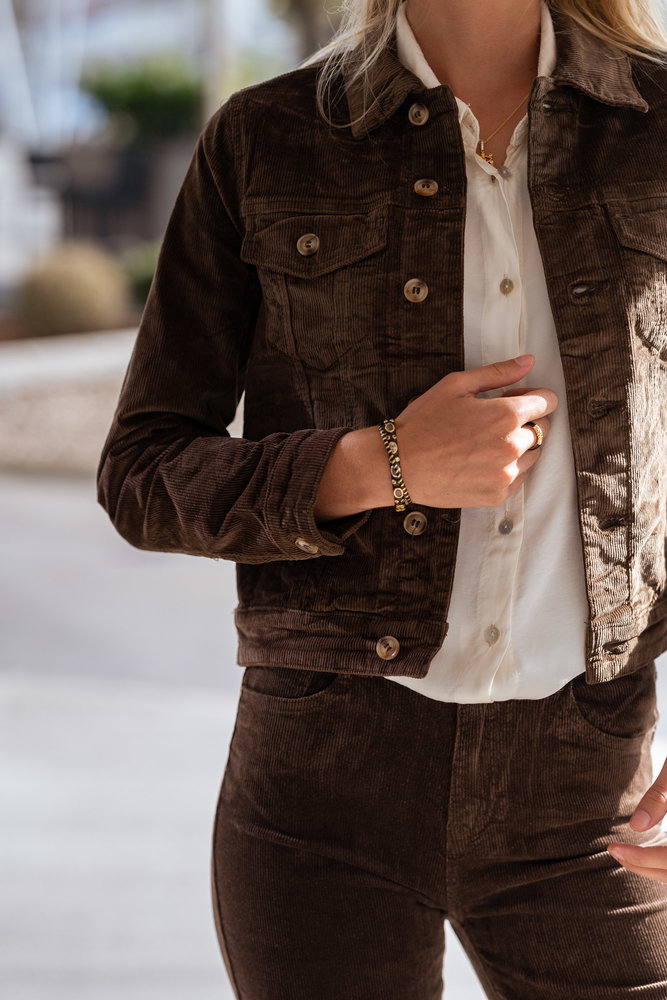 SOLEA veste en velours chocolat SOLEA veste en velours chocolat