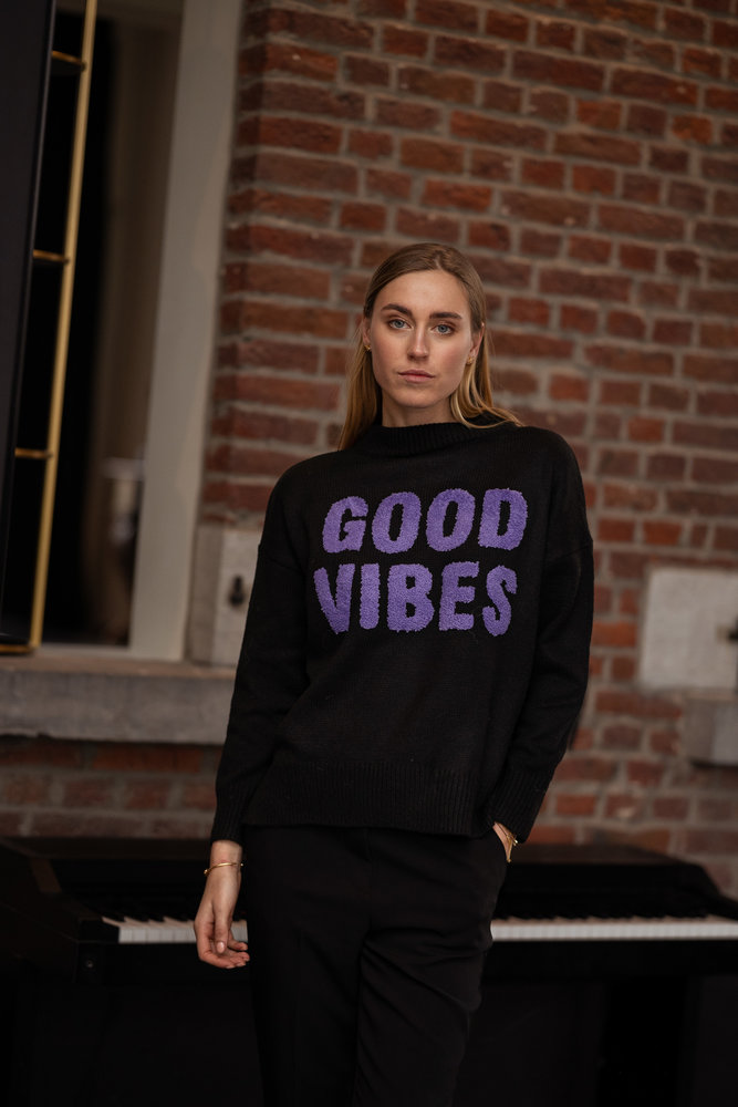GOOD VIBES pull noir