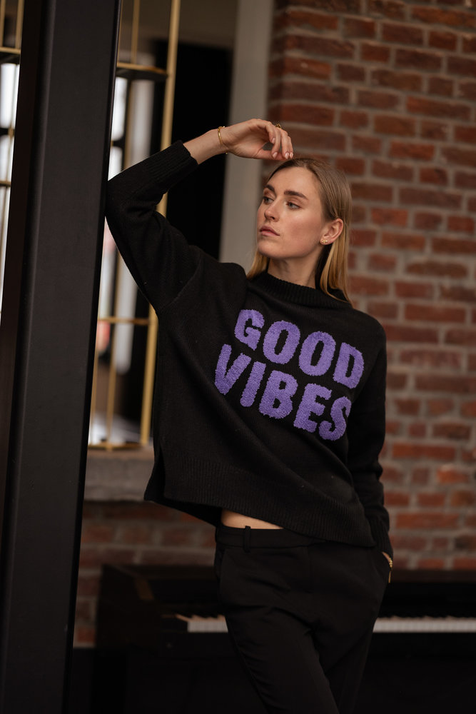 GOOD VIBES pull noir