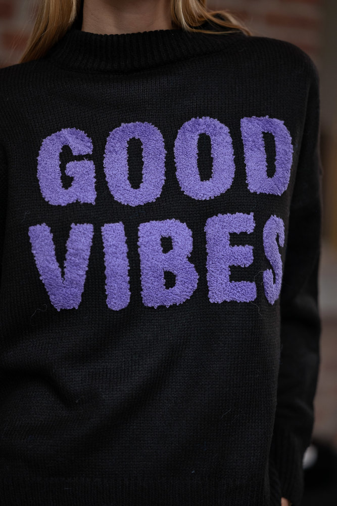 GOOD VIBES pull noir