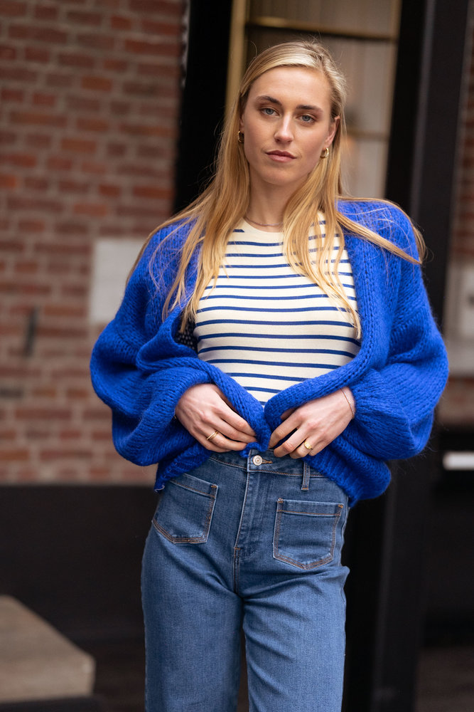 MALIKA gilet bleu royal