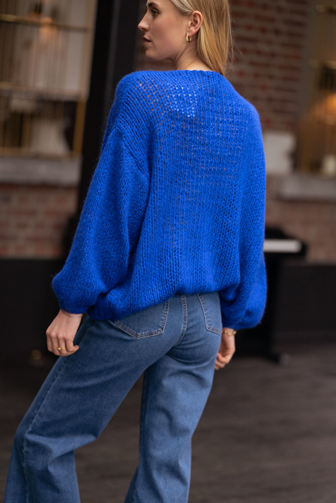 MALIKA gilet bleu royal