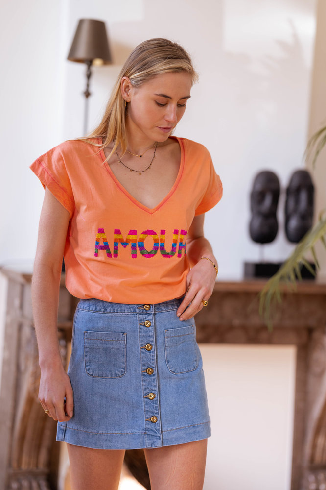AMOUR t-shirt peach AMOUR t-shirt peach