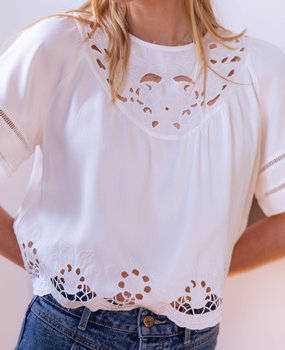 POMMELINE blouse blanc