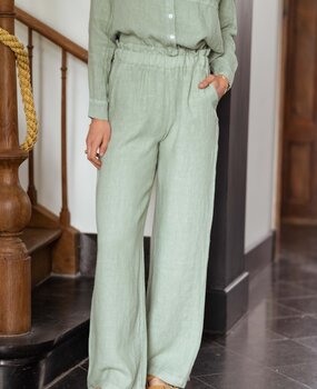 LENA pantalon en lin vert
