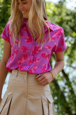 CAROLE  chemise rose