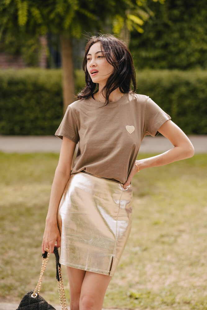ATHEA t-shirt kaki et or ATHEA t-shirt kaki et or