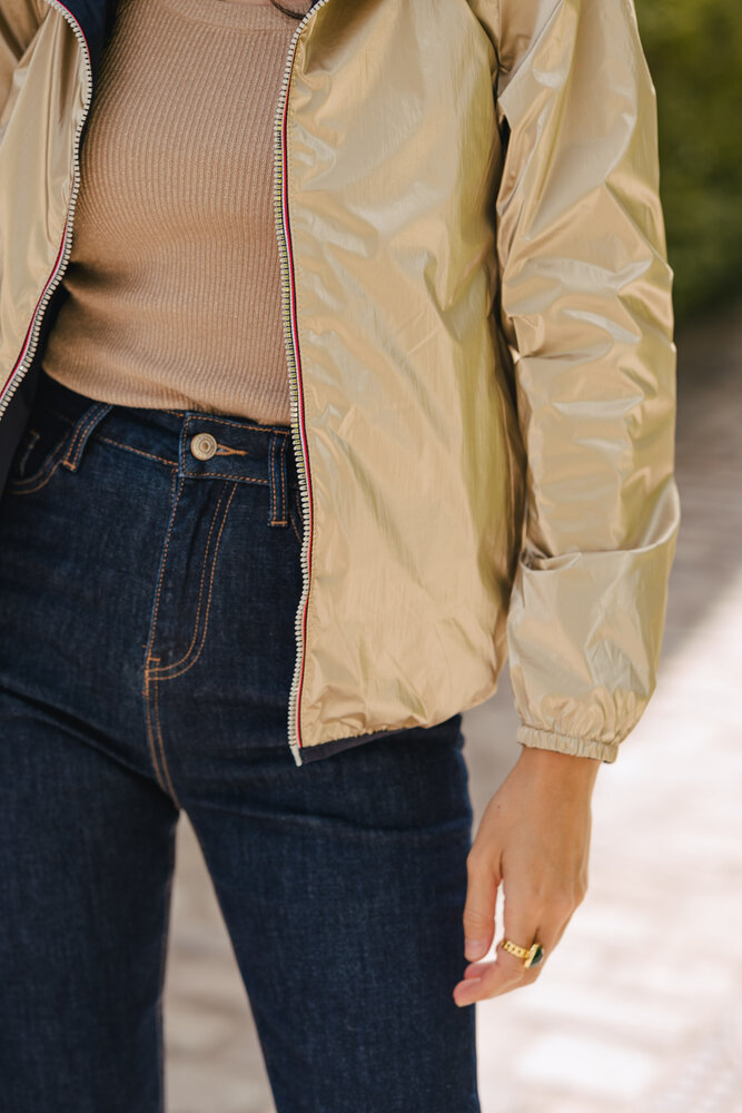 JASMINE imperméable court réversible marine