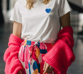 ATHEA t-shirt blanc et bleu royal