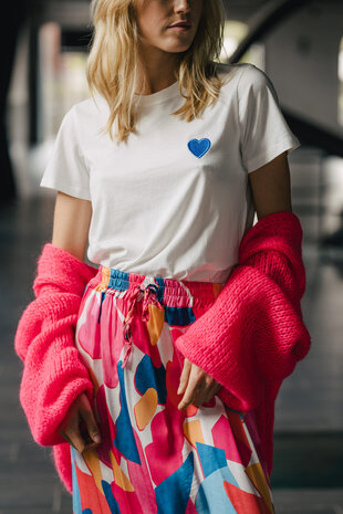 ATHEA t-shirt blanc et bleu royal