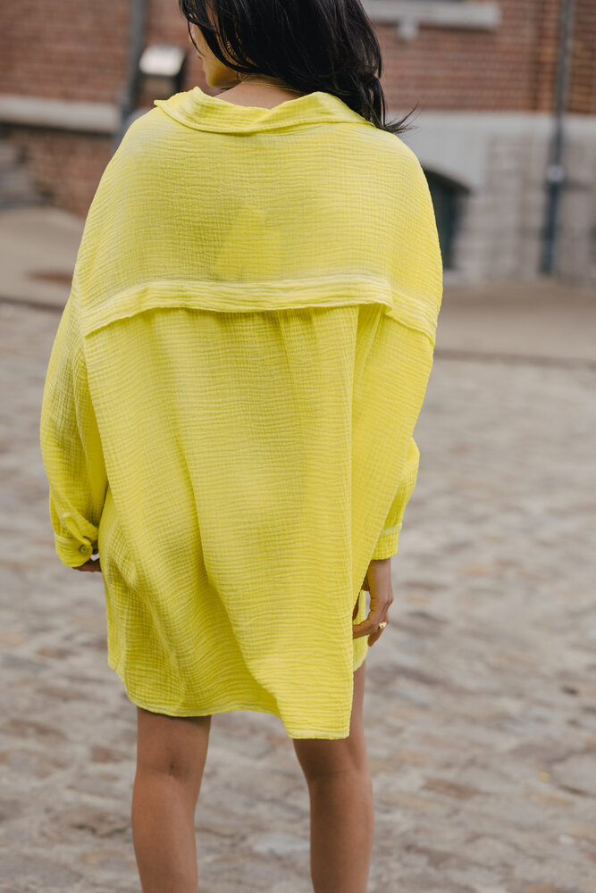 PATRIZIA robe-chemise mi-longue jaune