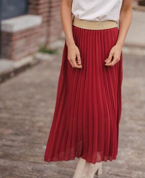 SAORI jupe rouge inde