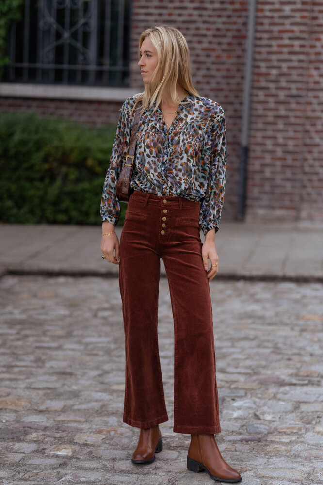 VALENTINA pantalon en velours camel