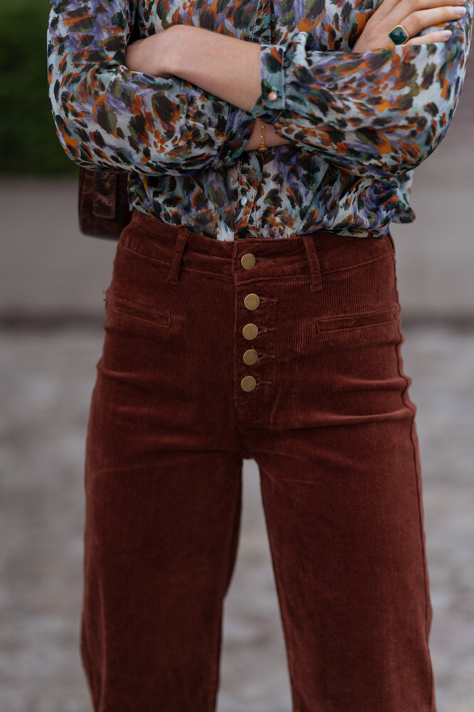 VALENTINA pantalon en velours camel