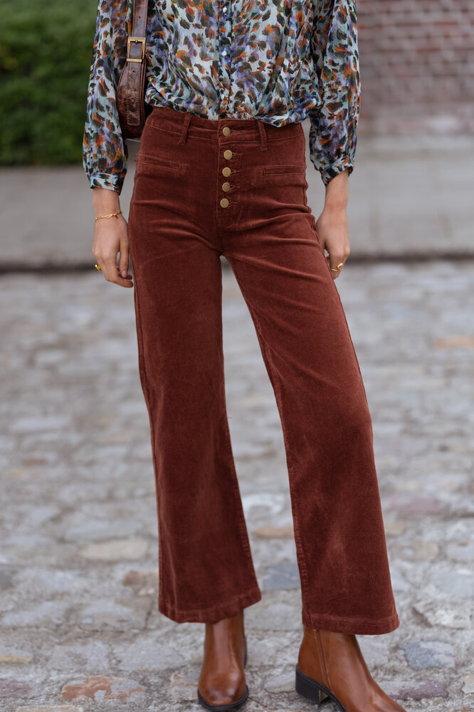 VALENTINA pantalon en velours camel