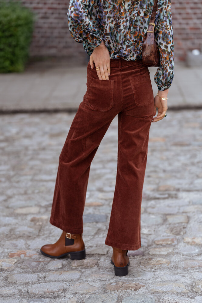 VALENTINA pantalon en velours camel