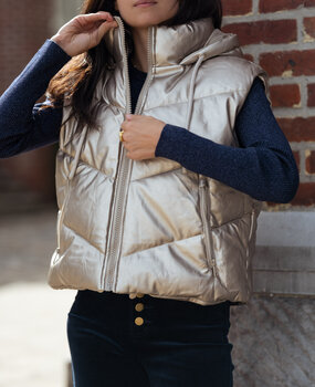 TEREZIA doudoune champagne sans manches