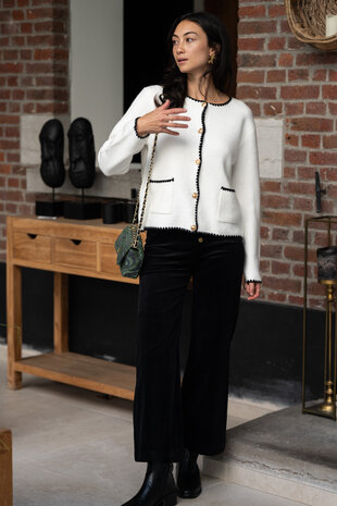 VALENTINA pantalon en velours noir