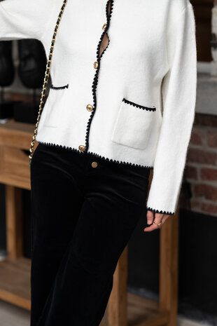 VALENTINA pantalon en velours noir