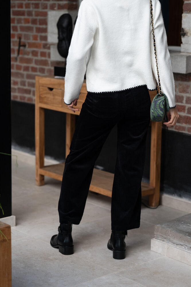 VALENTINA pantalon en velours noir