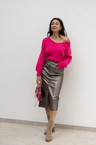 Jupe simili cuir rose hotsell