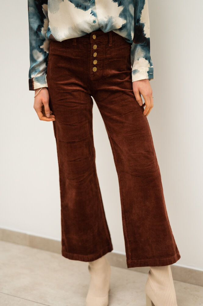 VALENTINA pantalon en velours camel