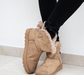 MARINA bottines fourrées taupe