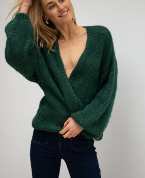 MALIKA gilet vert sapin