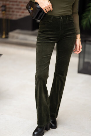 EMMA pantalon en velours kaki EMMA pantalon en velours kaki