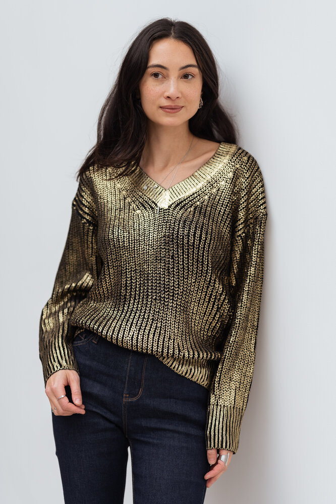 Pull noir et doré hotsell