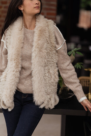 PAYLY gilet en fausse fourrure beige PAYLY gilet en fausse fourrure beige