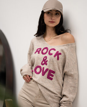 NAHIMA pull beige chine/prune NAHIMA pull beige chine/prune