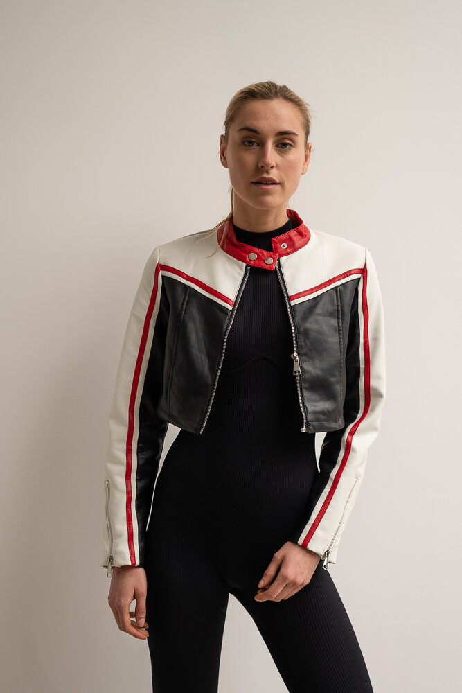 FADILAH veste noire rouge FADILAH veste noire rouge