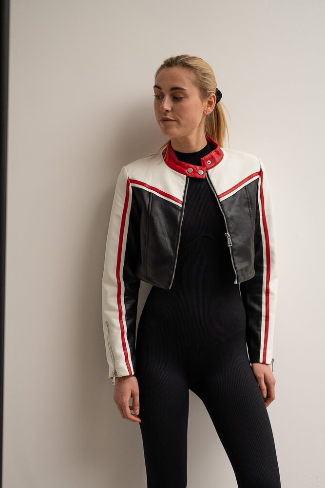 FADILAH veste noire rouge FADILAH veste noire rouge