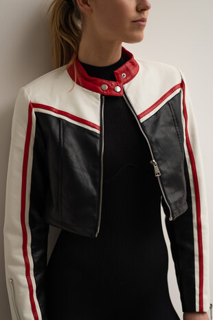 FADILAH veste noire rouge FADILAH veste noire rouge