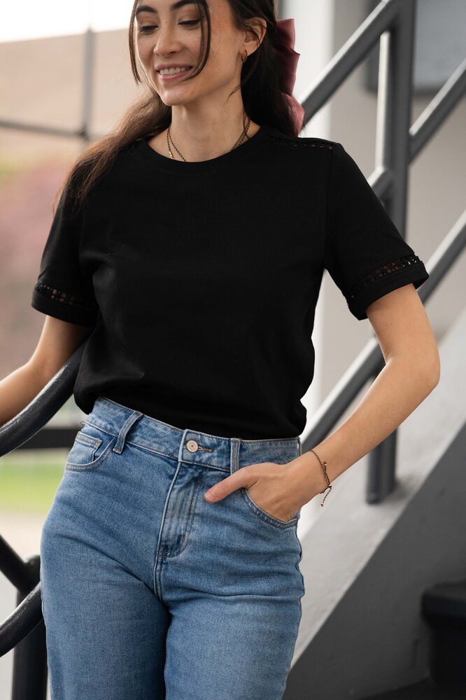 FLORBELA t-shirt noir FLORBELA t-shirt noir