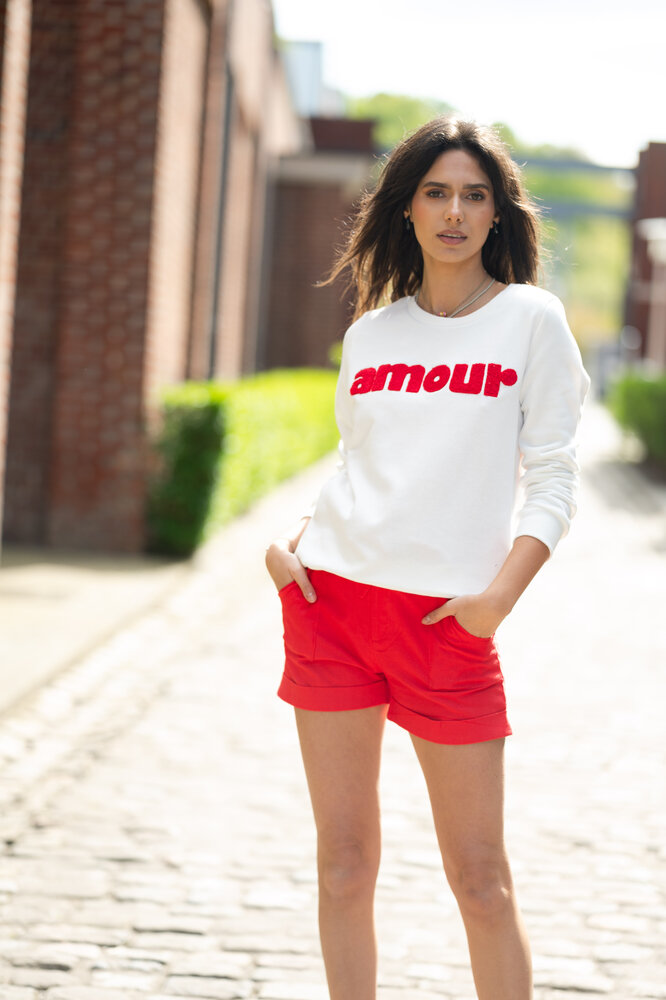 TRUDE pull blanc et rouge TRUDE pull blanc et rouge