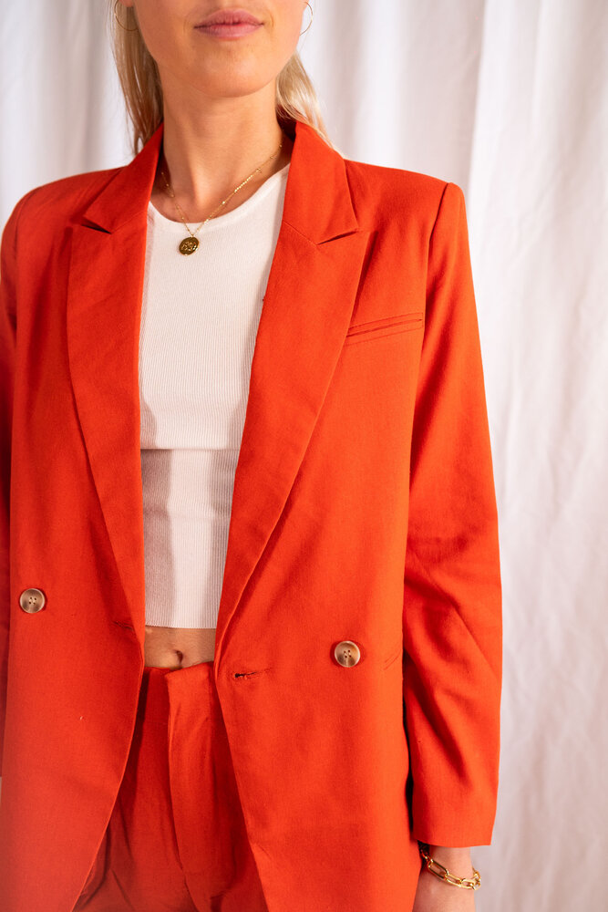 BRUNA blazer en lin terracotta BRUNA blazer en lin terracotta