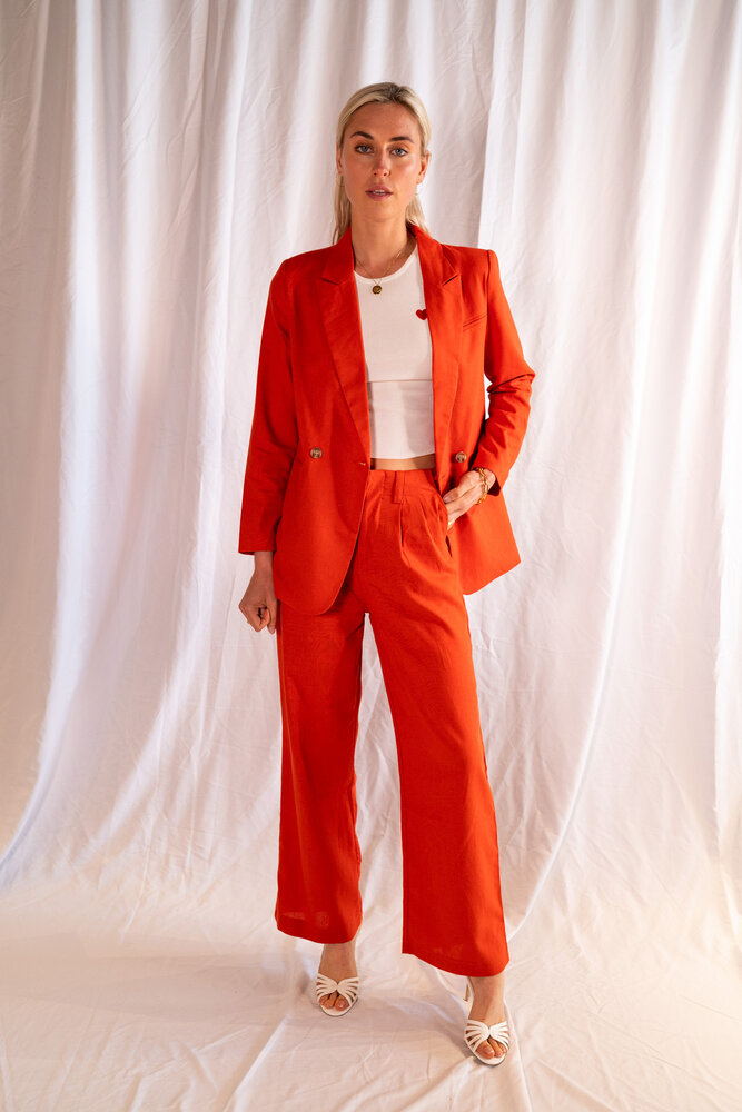 BRUNA blazer en lin terracotta BRUNA blazer en lin terracotta