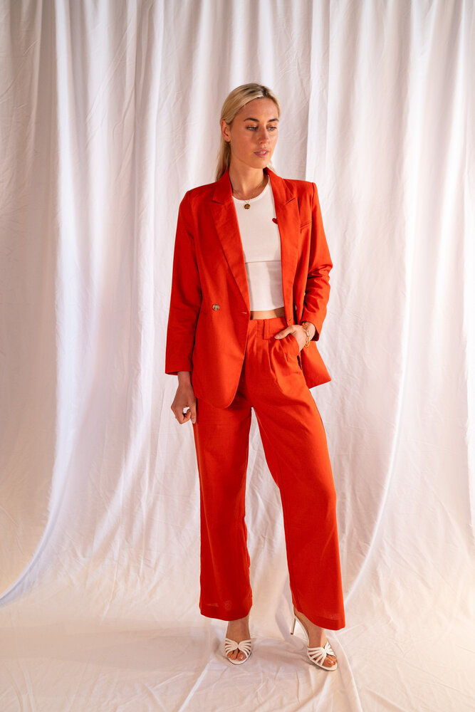 BRUNA blazer en lin terracotta BRUNA blazer en lin terracotta