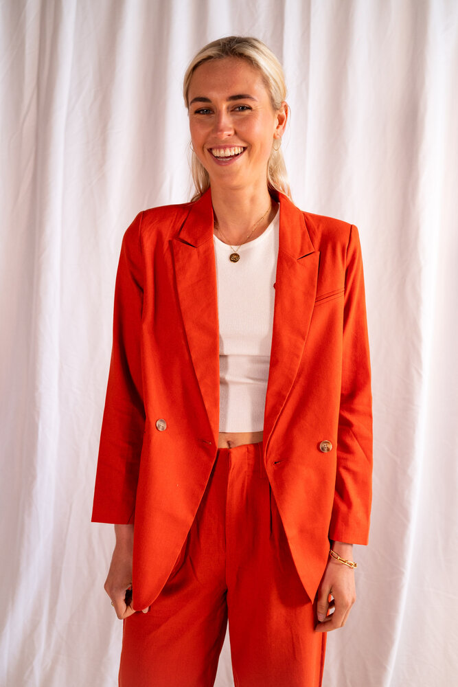 BRUNA blazer en lin terracotta BRUNA blazer en lin terracotta