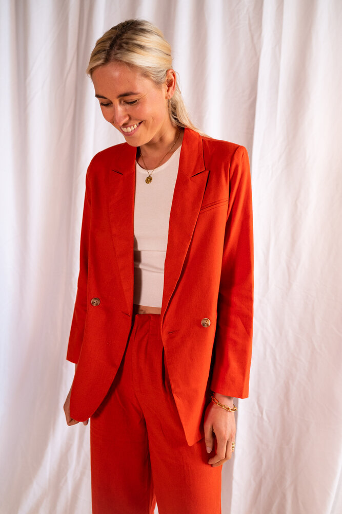 BRUNA blazer en lin terracotta BRUNA blazer en lin terracotta