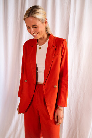 BRUNA blazer en lin terracotta BRUNA blazer en lin terracotta
