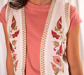 ATHEA t-shirt vieux rose et or