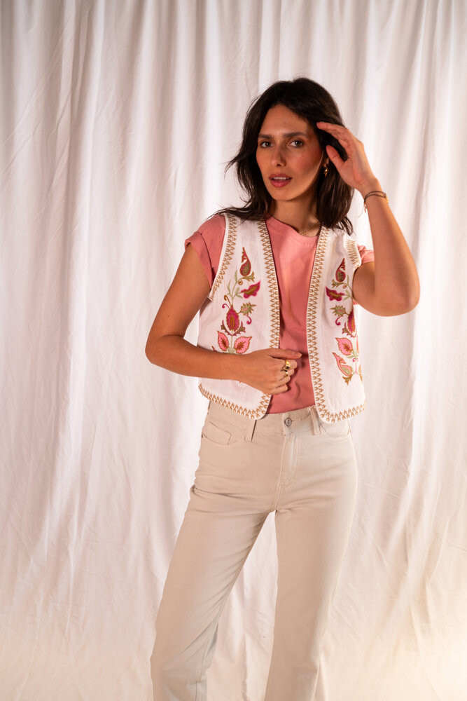 ATHEA t-shirt vieux rose et or ATHEA t-shirt vieux rose et or