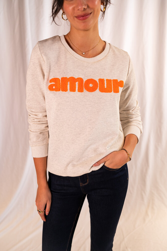 IDE pull beige et orange IDE pull beige et orange