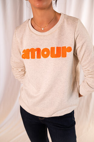 IDE pull beige et orange IDE pull beige et orange