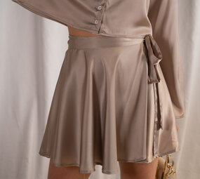 HALINA jupe portefeuille beige
