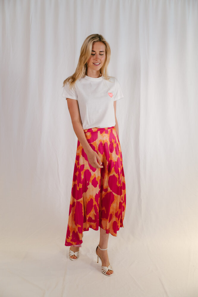 ATHEA t-shirt blanc et rose fluo ATHEA t-shirt blanc et rose fluo